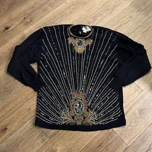 REGENCY COLLECTION vintage embellished sweater, size XL